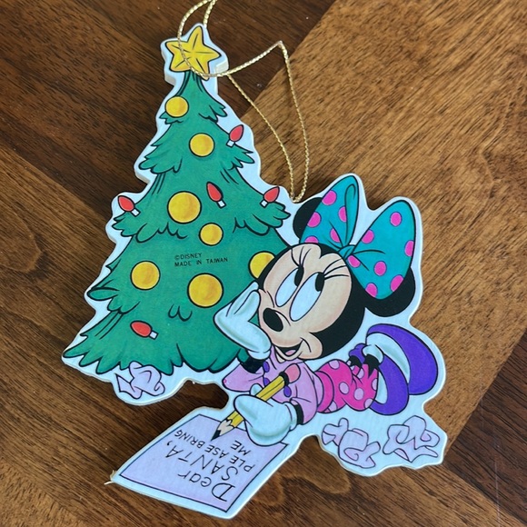 VINTAGE DISNEY BABY MINNIE MOUSE BY CHRISTMAS TREE ORNAMENT - SO CUTE! - Picture 2 of 4